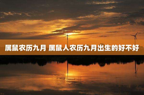 属鼠农历九月 属鼠人农历九月出生的好不好