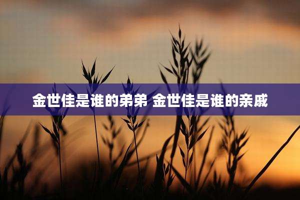 金世佳是谁的弟弟 金世佳是谁的亲戚