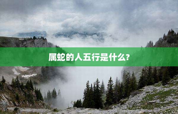 属蛇的人五行是什么?