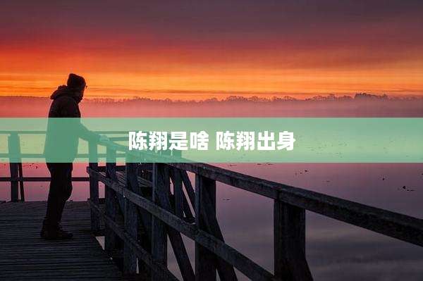 陈翔是啥 陈翔出身
