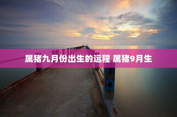 属猪九月份出生的运程 属猪9月生