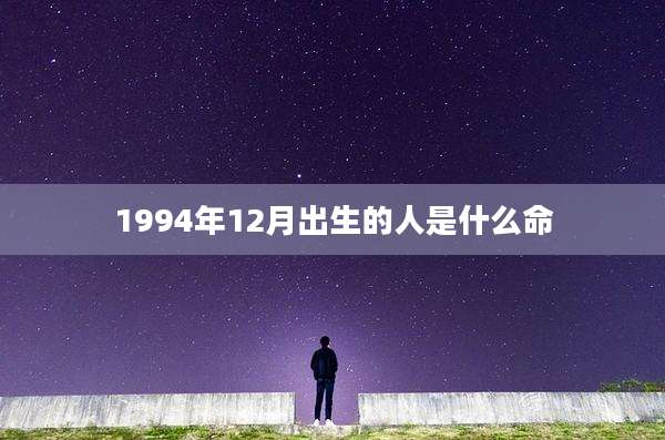 1994年12月出生的人是什么命