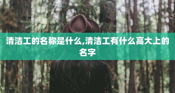 清洁工的名称是什么,清洁工有什么高大上的名字