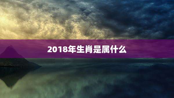 2018年生肖是属什么