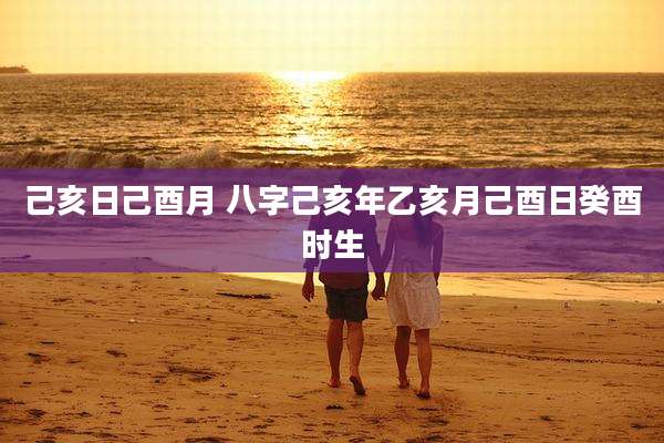 己亥日己酉月 八字己亥年乙亥月己酉日癸酉时生