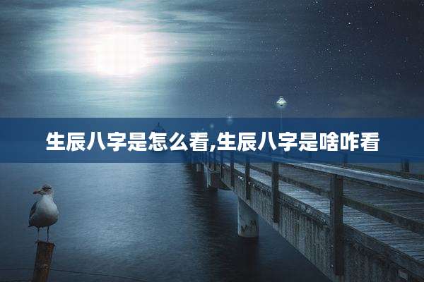 生辰八字是怎么看,生辰八字是啥咋看