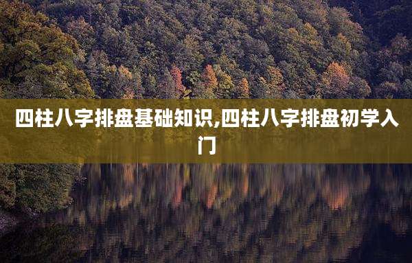四柱八字排盘基础知识,四柱八字排盘初学入门