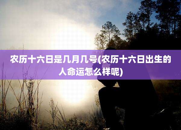 农历十六日是几月几号(农历十六日出生的人命运怎么样呢)