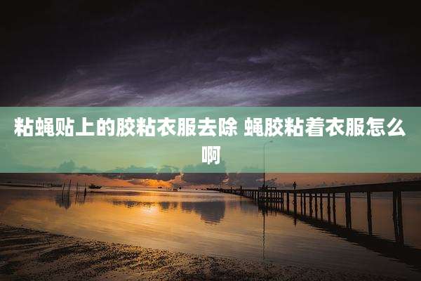 粘蝇贴上的胶粘衣服去除 蝇胶粘着衣服怎么啊