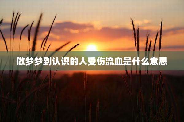 做梦梦到认识的人受伤流血是什么意思