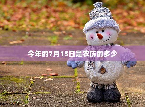 今年的7月15日是农历的多少