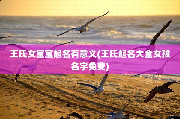 王氏女宝宝起名有意义(王氏起名大全女孩名字免费)