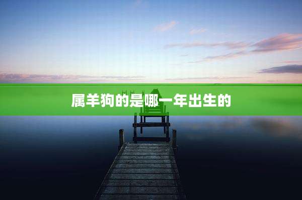 属羊狗的是哪一年出生的