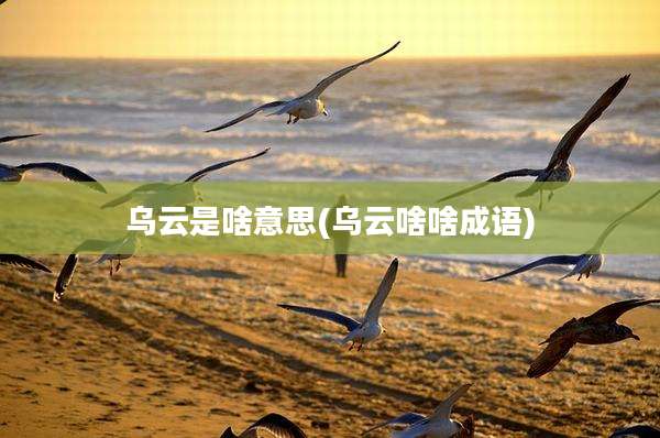 乌云是啥意思(乌云啥啥成语)