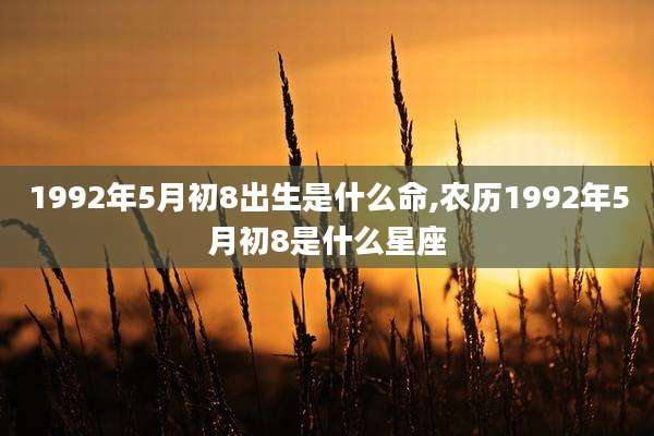 1992年5月初8出生是什么命,农历1992年5月初8是什么星座