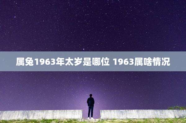 属兔1963年太岁是哪位 1963属啥情况