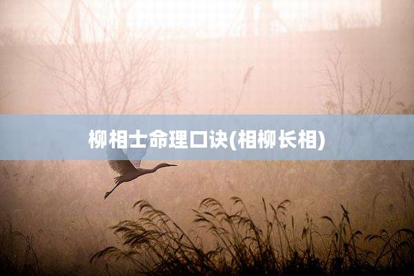 柳相士命理口诀(相柳长相)