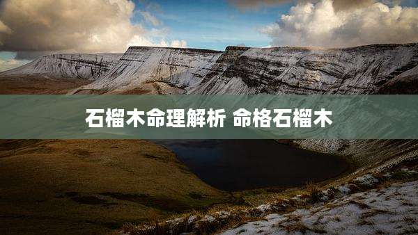 石榴木命理解析 命格石榴木