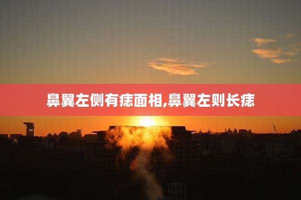 鼻翼左侧有痣面相,鼻翼左则长痣