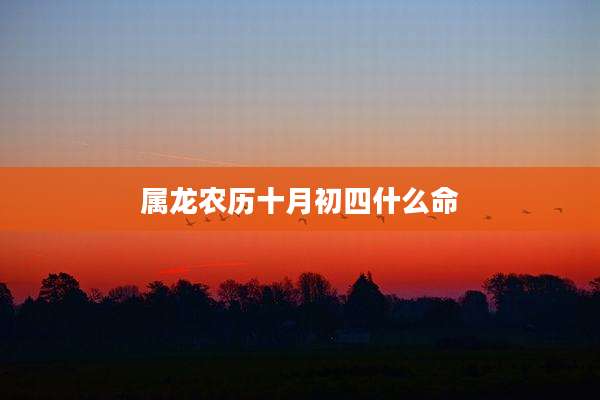 属龙农历十月初四什么命