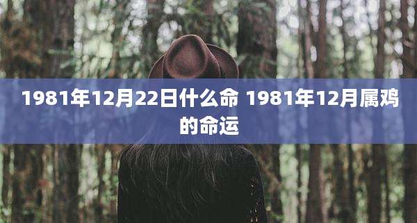 1981年12月22日什么命 1981年12月属鸡的命运