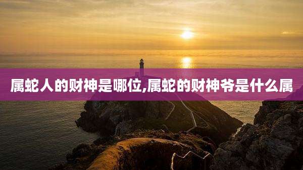 属蛇人的财神是哪位,属蛇的财神爷是什么属
