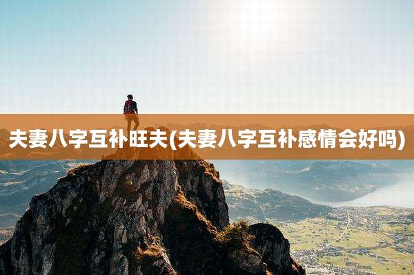 夫妻八字互补旺夫(夫妻八字互补感情会好吗)