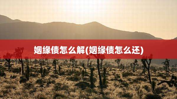 姻缘债怎么解(姻缘债怎么还)