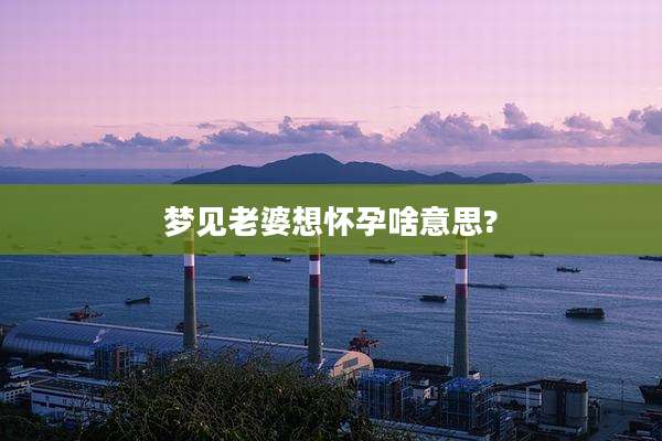 梦见老婆想怀孕啥意思?