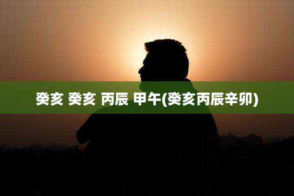 癸亥 癸亥 丙辰 甲午(癸亥丙辰辛卯)