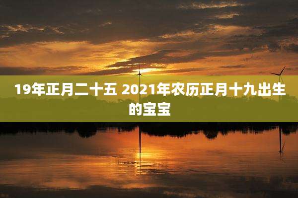 19年正月二十五 2021年农历正月十九出生的宝宝