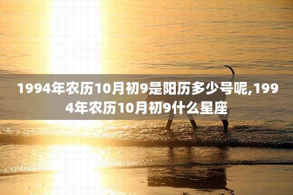 1994年农历10月初9是阳历多少号呢,1994年农历10月初9什么星座