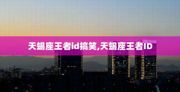天蝎座王者id搞笑,天蝎座王者ID