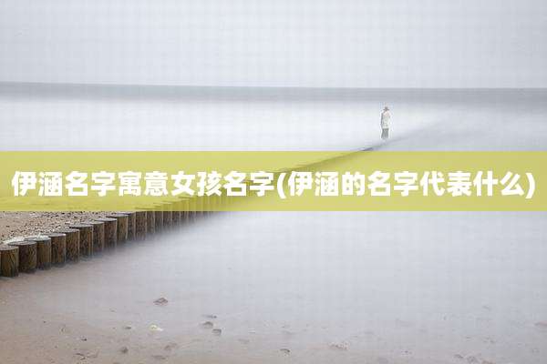 伊涵名字寓意女孩名字(伊涵的名字代表什么)