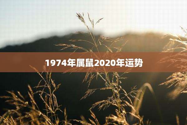 1974年属鼠2020年运势