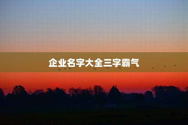 企业名字大全三字霸气