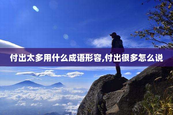 付出太多用什么成语形容,付出很多怎么说