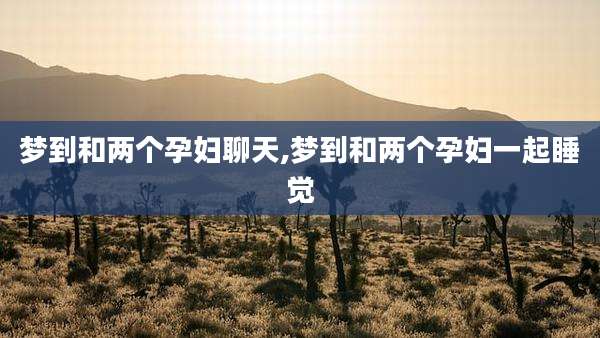 梦到和两个孕妇聊天,梦到和两个孕妇一起睡觉