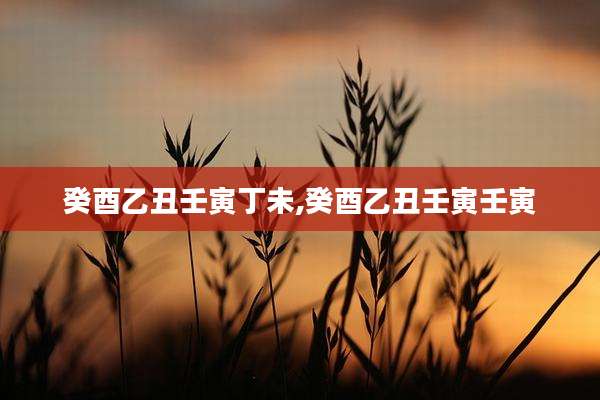 癸酉乙丑壬寅丁未,癸酉乙丑壬寅壬寅