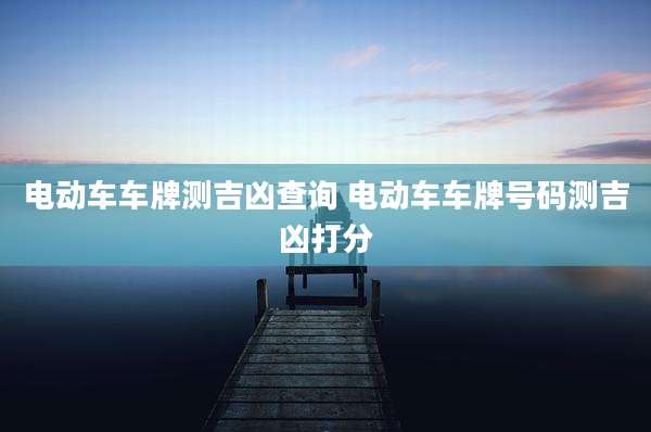 电动车车牌测吉凶查询 电动车车牌号码测吉凶打分