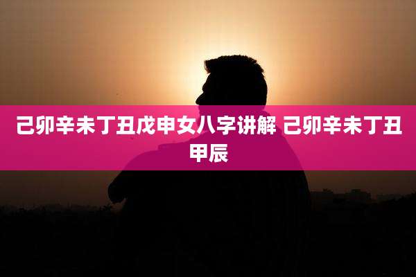 己卯辛未丁丑戊申女八字讲解 己卯辛未丁丑甲辰