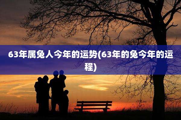 63年属兔人今年的运势(63年的兔今年的运程)