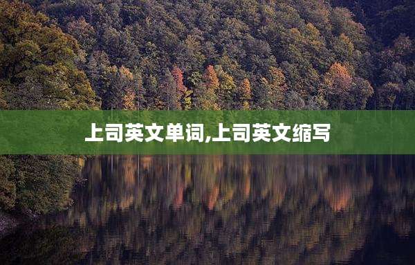 上司英文单词,上司英文缩写