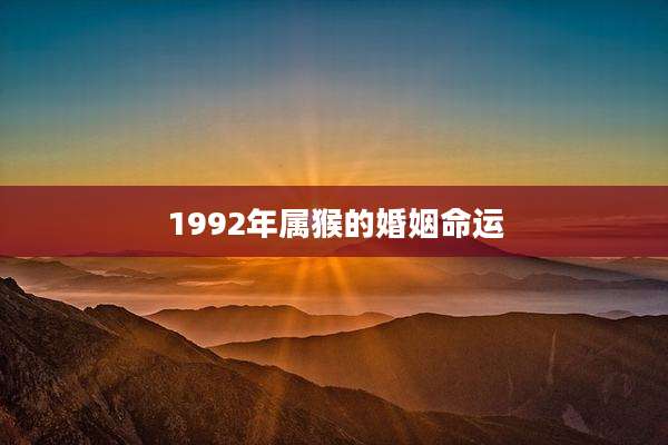 1992年属猴的婚姻命运