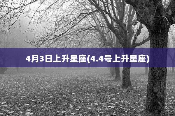 4月3日上升星座(4.4号上升星座)