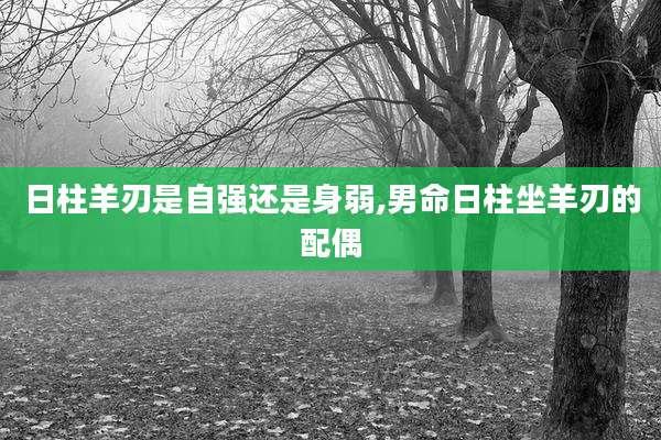 日柱羊刃是自强还是身弱,男命日柱坐羊刃的配偶
