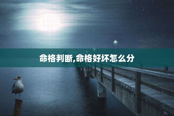 命格判断,命格好坏怎么分