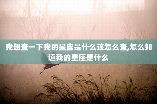 我想查一下我的星座是什么该怎么查,怎么知道我的星座是什么