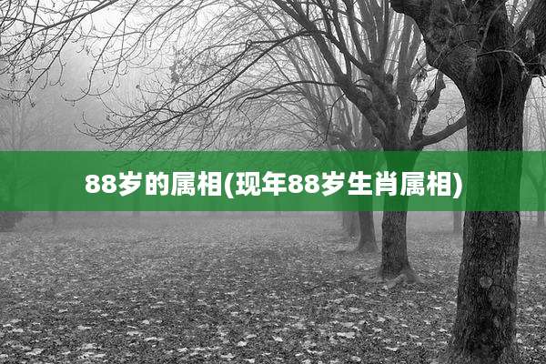 88岁的属相(现年88岁生肖属相)