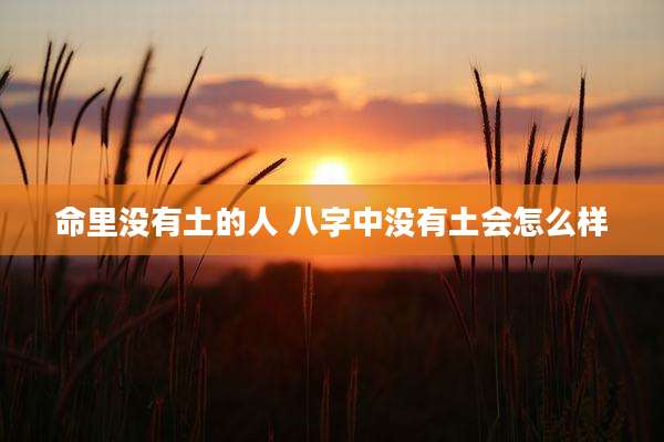 命里没有土的人 八字中没有土会怎么样